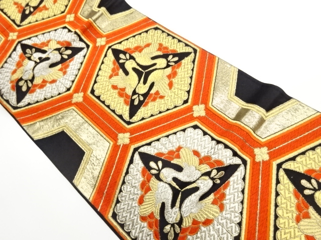 JAPANESE FUKURO OBI / WOVEN CRANES
